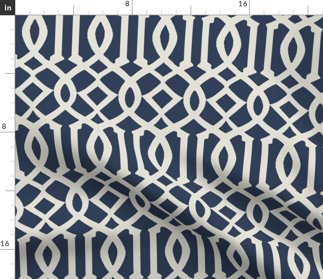 Imperial Trellis-Navy-Large