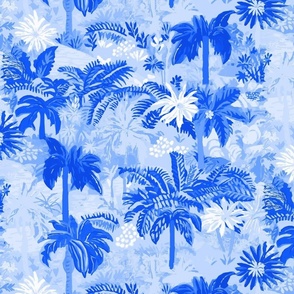 Sleeping under the Palm Trees Abstract by kedoki in Blue