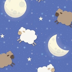 Sweet dreams nightsky with sheep