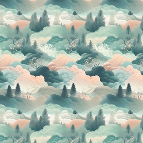 Cloudy Pastel Forest