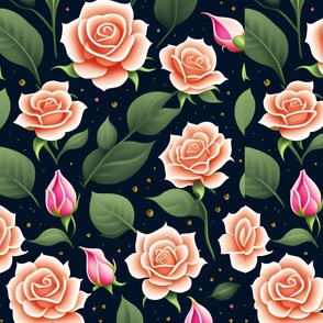 !!!Rose pattern solid background SVG!!!