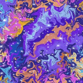 Universe in dream - marbled pattern