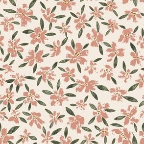micro spring floral ditsy //  peach pink