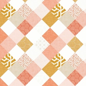 Cheater Quilt Tile Pink Sunset