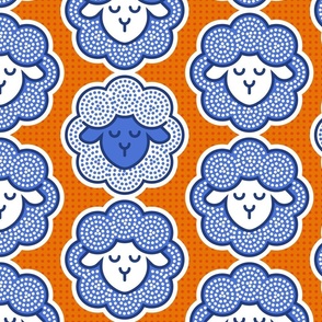 Large scale • Counting sheep - blue & orange