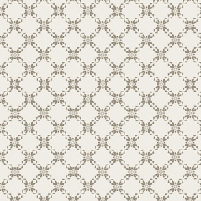 Romantic floral grid cream tone small size