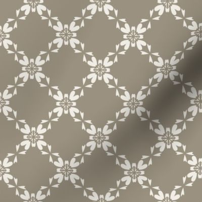 Romantic floral grid earth tone small size