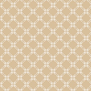 Romantic floral grid marzipan tone small size