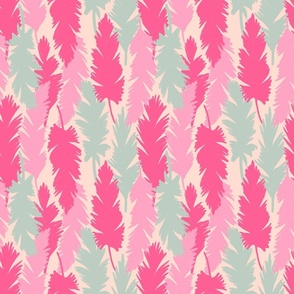 Palm Banana Leaves in Pink Blue
