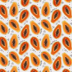 Hiya Papaya Fruit Pattern, Natural 