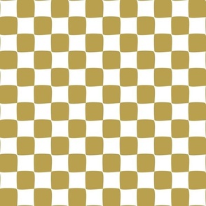 checkerboard - mustard yellow-antique gold \ pastel, geometrical, trending pattern