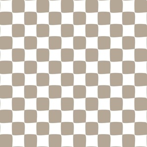 checkerboard - neutral beige \ pastel, geometrical, trending pattern