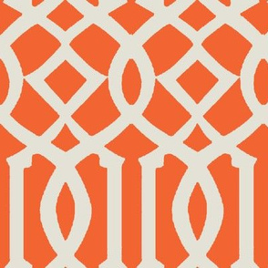 Imperial Trellis-Orange/Off White