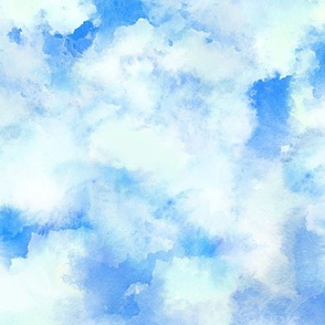 Watercolor Dreamy Clouds Large Scale