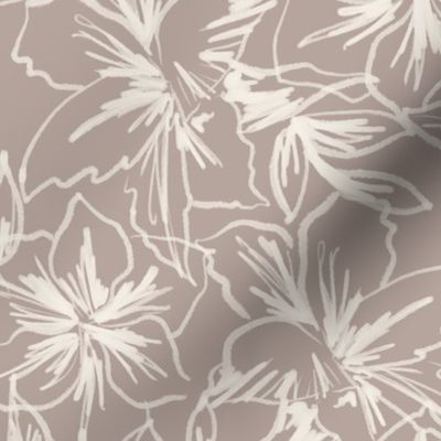 Simple Floral Drawing in Neutrals