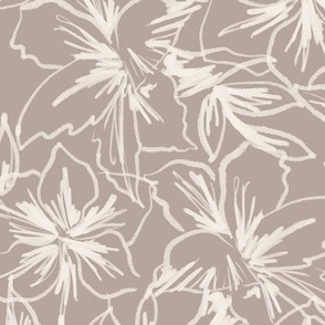 Simple Floral Drawing in Neutrals