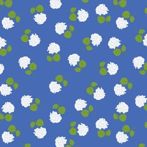 White Cut Hydrangeas with Navy Background 