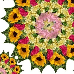 Sunflower Wreath With Roses and Alstroemeria (1407)