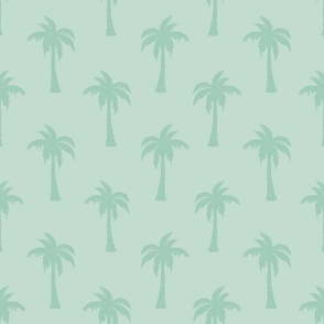 Light Aqua Tropical Palm Trees 12 inch