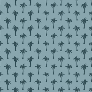 Blue Tropical Silhouette Palm Trees 6 inch