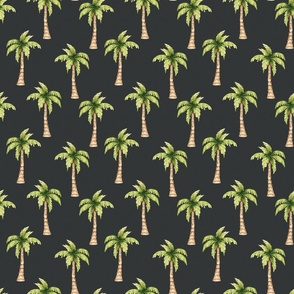 Tropical Palm Trees on Black 6 inch