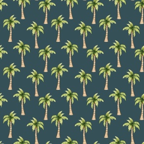 Tropical Palm Trees on Navy Blue 6 inch