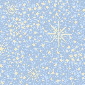 Pale Blue Sky and Yellow Stars Sweet Dreams Bedding