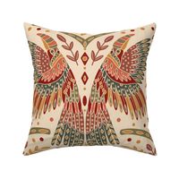 Aztec Pelicans - Symmetrical birds in warm boho colours - Big Size 