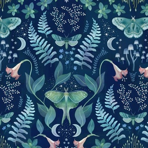 Leafy evening moth garden damask