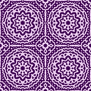 Purple Mandala Geometric Bohemian Pattern