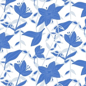 Blue and white flower pattern