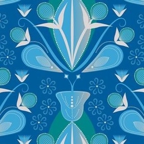 Pantone blue floral / blue / scandinavian / medium