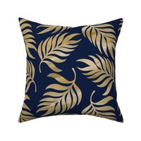 Pretty Palms, Gold on Perfect Navy