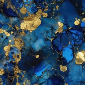 Lapis Lazuli and Gold Alcohol Ink 3