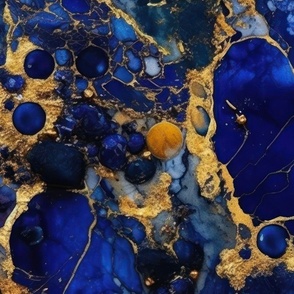 Lapis Lazuli and Gold Alcohol Ink 4