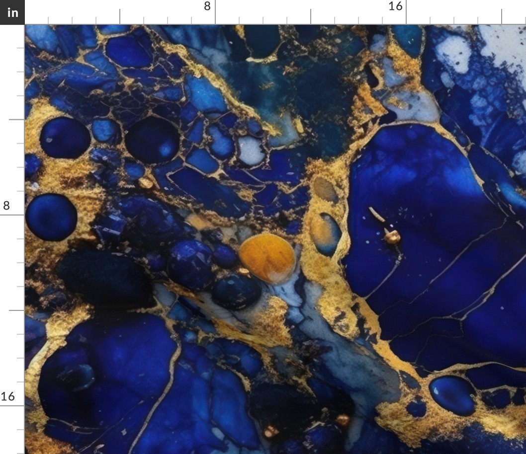 Lapis Lazuli and Gold Alcohol Ink 4