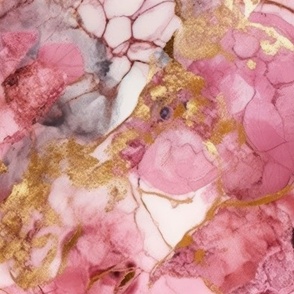 Rose Quartz and Gold Alcohol Ink 2