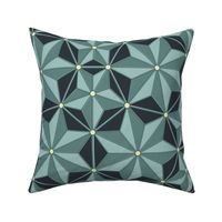 (L) Lattice Stars Teal on Midnight 18x14 LeonardosCompass 14984419