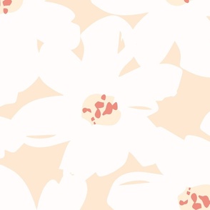 Dreamy Blooms - Pale Yellow Pink // Large Scale // pale yellow off-white bright yellow fabric by @annhurleydesign