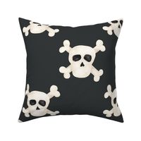 Pirates Ahoy Jolly Roger Skulls on Black 24 inch