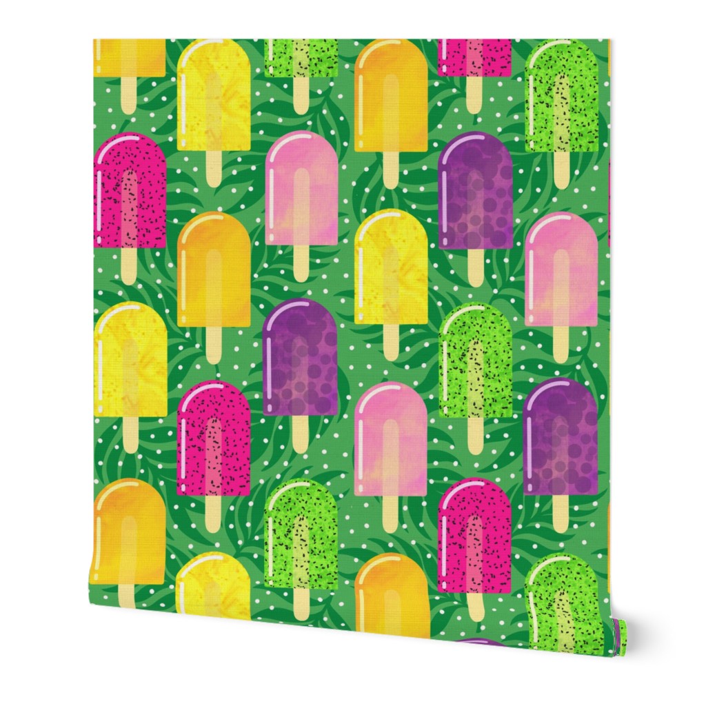 Tropical Fruit Ice Pops on Jungle Leaves, Jumbo