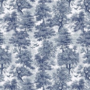 vintage trees blue small scale