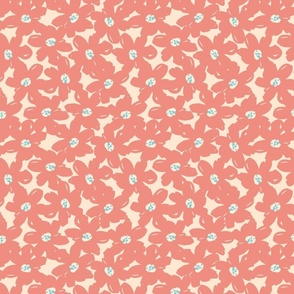 Dreamy Blooms - Pink & Blue // Small Scale // bright pink blue fabric by @annhurleydesign