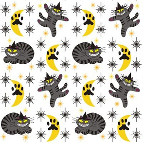 Magical Mr. Midnight in Charcoal & Marigold on White Background