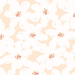 Dreamy Blooms - Pale Yellow Pink // Medium+ scale // off-white yellow pink 