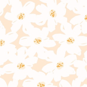 Dreamy Blooms - Pale Yellow // Medium+ scale // pale yellow off-white bright yellow fabric by @annhurleydesign