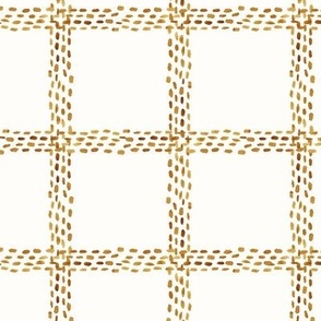 12" Modern Dot Plaid Watercolor Windowpane Golden Rust