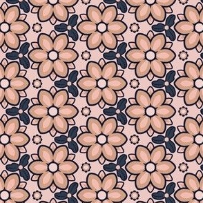 little retro flowers pink and blue 3