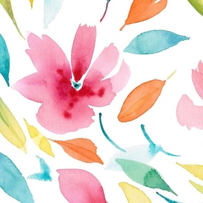 Abstract Watercolour Floral – Summer – XL