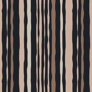 Hand Drawn Stripes - Black, brown - Medium